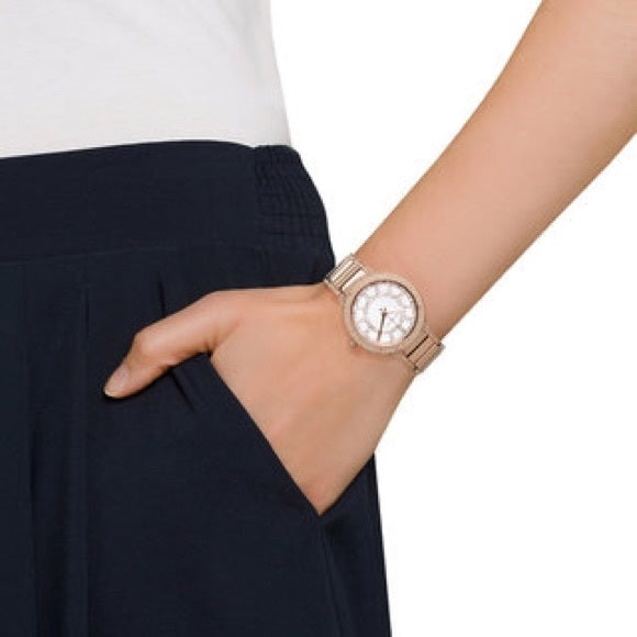  Shop Authentic Michael Kors Kerry Mother of Pearl Dial Rose Gold Steel Strap Watch for Women - MK3313 - Luxxuri