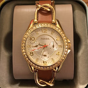  Shop Authentic Fossil Riley Multifunction White Dial Orange Leather Strap Watch for Women - ES3723 - Luxxuri