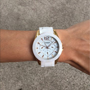  Shop Authentic Fossil Ceramic Multifunction White Dial White Steel Strap Watch for Women - CE1006 - Luxxuri