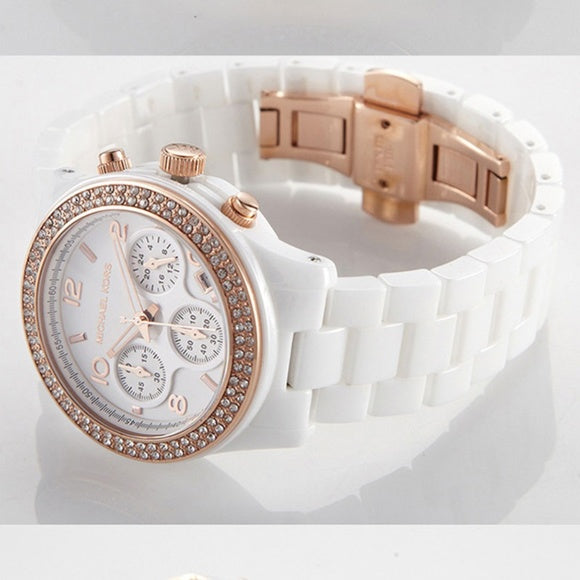  Shop Authentic Michael Kors Ceramic White Dial White Steel Strap Watch for Women - MK5269 - Luxxuri
