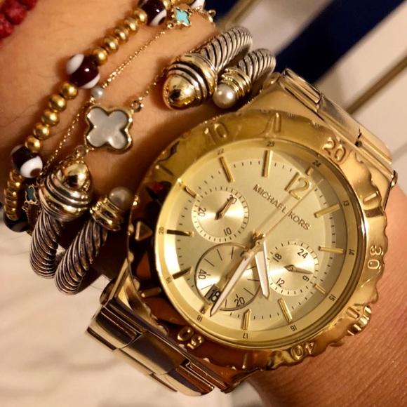  Shop Authentic Michael Kors Dylan Gold Dial Gold Steel Strap Watch for Women - MK5313 - Luxxuri