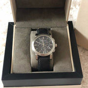  Shop Authentic Burberry The City Grey Dial Black Leather Strap Watch for Men - BU9362 - Luxxuri