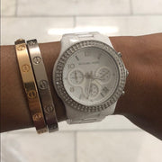  Shop Authentic Michael Kors Runway White Dial White Steel Strap Watch for Women - MK5188 - Luxxuri