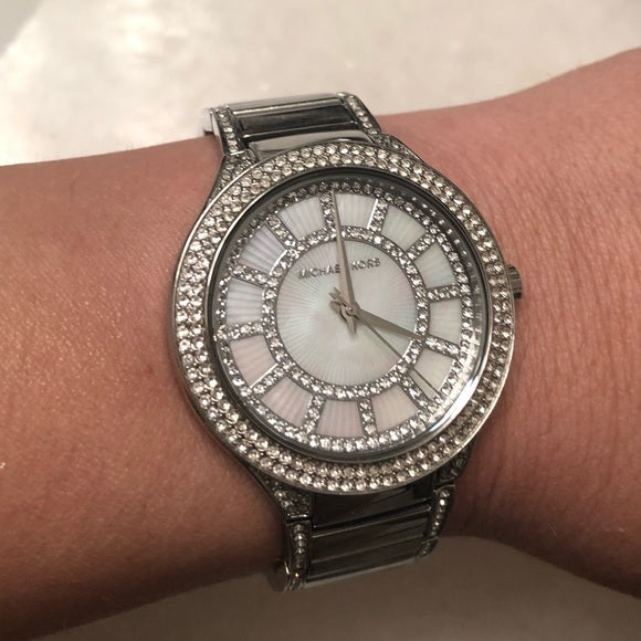  Shop Authentic Michael Kors Kerry Silver Tone Silver Steel Strap Watch for Women - MK3311 - Luxxuri