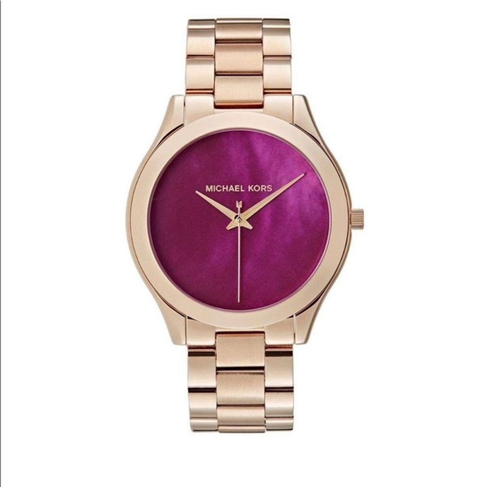  Shop Authentic Michael Kors Runway Pink Dial Rose Gold Steel Strap Watch for Women - MK3550 - Luxxuri