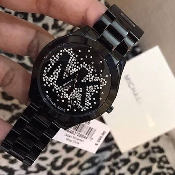  Shop Authentic Michael Kors Slim Runway Black Dial Black Steel Strap Watch for Women - MK3589 - Luxxuri
