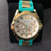  Shop Authentic Guess Intrepid 2 Silver Dial Two Tone Rubber Strap Watch For Women - W0325L4 - Luxxuri