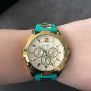  Shop Authentic Guess Intrepid 2 Silver Dial Two Tone Rubber Strap Watch For Women - W0325L4 - Luxxuri