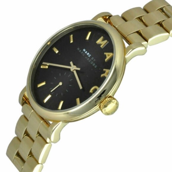  Shop Authentic Marc Jacobs Baker Black Dial Gold Steel Strap Watch for Women - MBM3355 - Luxxuri
