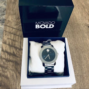  Shop Authentic Movado Bold Blue Dial Silver Steel Strap Watch for Women - 3600396 - Luxxuri