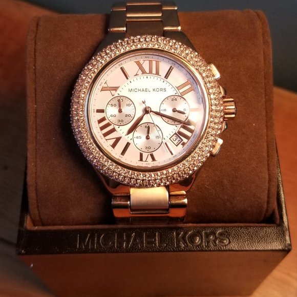 Shop Authentic Michael Kors Camille Chronograph White Dial Rose Gold Steel Strap Watch for Women - MK5636 - Luxxuri