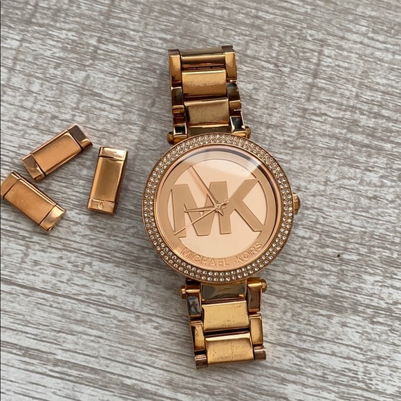  Shop Authentic Michael Kors Parker Rose Gold Dial Rose Gold Steel Strap Watch for Women - MK5865 - Luxxuri
