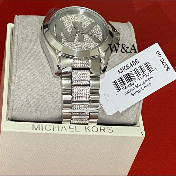  Shop Authentic Michael Kors Bradshaw Silver Dial Silver Stainless Steel Strap Watch for Women - MK6486 - Luxxuri