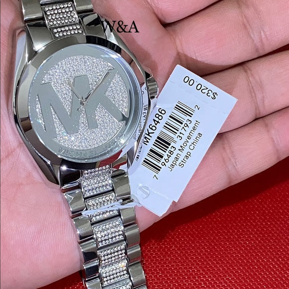  Shop Authentic Michael Kors Bradshaw Silver Dial Silver Stainless Steel Strap Watch for Women - MK6486 - Luxxuri
