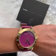  Shop Authentic Marc Jacobs Blade Purple Dial Purple Leather Strap Watch for Women - MBM1203 - Luxxuri