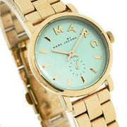  Shop Authentic Marc Jacobs Baker Mint Green Dial Gold Steel Strap Watch for Women - MBM3284 - Luxxuri