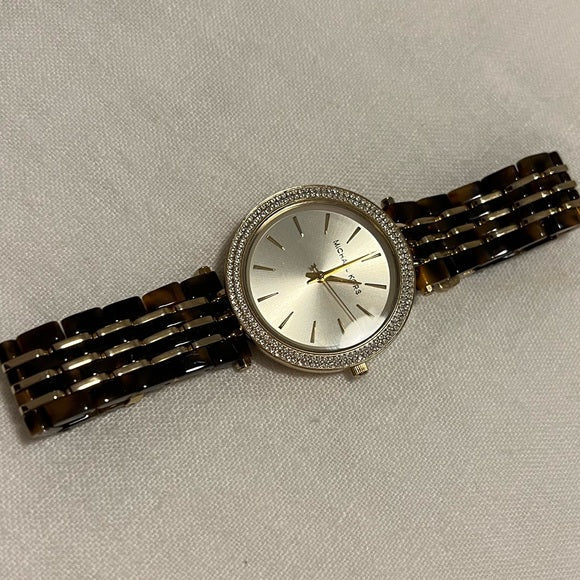  Shop Authentic Michael Kors Darci Gold Dial Brown Two Tone Steel Strap Watch for Women - MK4326 - Luxxuri