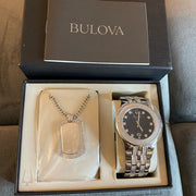  Shop Authentic Bulova Crystal Collection Black Dial Silver Steel Strap Watch for Men - 96K102 - Luxxuri