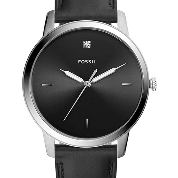 Shop Authentic Fossil The Minimalist Carbon Series Black Dial Black Leather Strap Watch for Men - FS5497 - Luxxuri