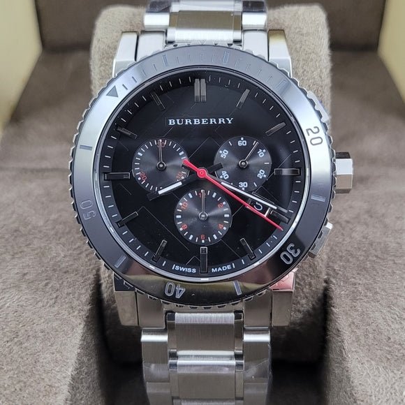  Shop Authentic Burberry The City Black Dial Silver Steel Strap Watch for Men - BU9380 - Luxxuri