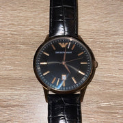  Shop Authentic Emporio Armani Classic Black Dial Black Leather Strap Watch For Women - AR9022 - Luxxuri
