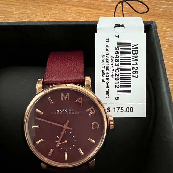  Shop Authentic Marc Jacobs Baker Maroon Dial Maroon Leather Strap Watch for Women - MBM1267 - Luxxuri