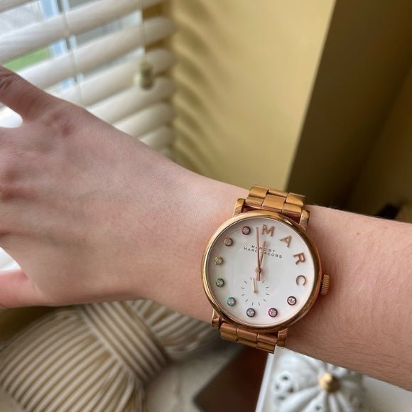  Shop Authentic Marc Jacobs Baker White Dial Rose Gold Steel Strap Watch for Women - MBM3441 - Luxxuri