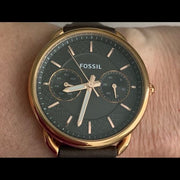  Shop Authentic Fossil Tailor Grey Dial Grey Leather Strap Watch for Women - ES3913 - Luxxuri