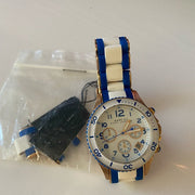  Shop Authentic Marc Jacobs Rock Chronograph White Dial Two Tone Silicone Strap Watch for Women - MBM2594 - Luxxuri