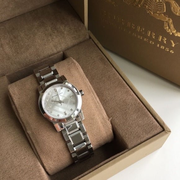  Shop Authentic Burberry The City Silver Dial Silver Steel Strap Watch for Women - BU9213 - Luxxuri