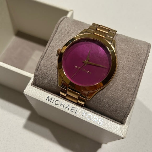  Shop Authentic Michael Kors Runway Pink Dial Rose Gold Steel Strap Watch for Women - MK3550 - Luxxuri