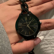  Shop Authentic Michael Kors Slim Runway Black Dial Black Steel Strap Watch for Women - MK3317 - Luxxuri