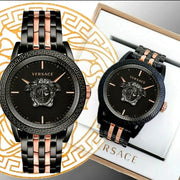  Shop Authentic Versace Palazzo Empire Black Dial Two Tone Steel Strap Watch for Men - VERD00618 - Luxxuri