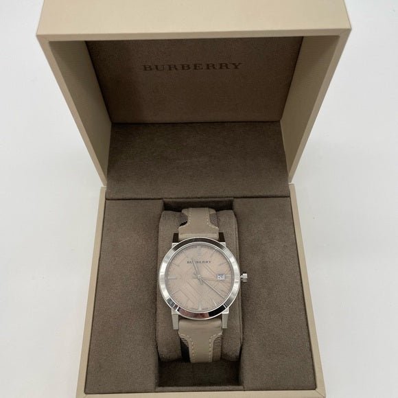  Shop Authentic Burberry The City Beige Dial Tan Leather Strap Watch for Women - BU9021 - Luxxuri