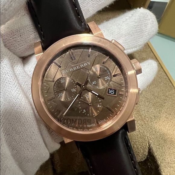  Shop Authentic Burberry The City Grey Dial Brown Leather Strap Unisex Watch - BU9755 - Luxxuri