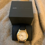  Shop Authentic Marc Jacobs Baby Dave Gold Dial Black Leather Strap Watch for Women - MBM1264 - Luxxuri