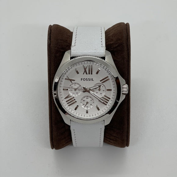  Shop Authentic Fossil Cecile White Dial White Leather Strap Watch for Women - AM4484 - Luxxuri