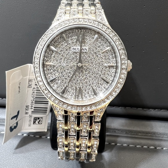  Shop Authentic Bulova Crystal Collection Silver Dial Silver Steel Strap Watch for Women - 96L243 - Luxxuri