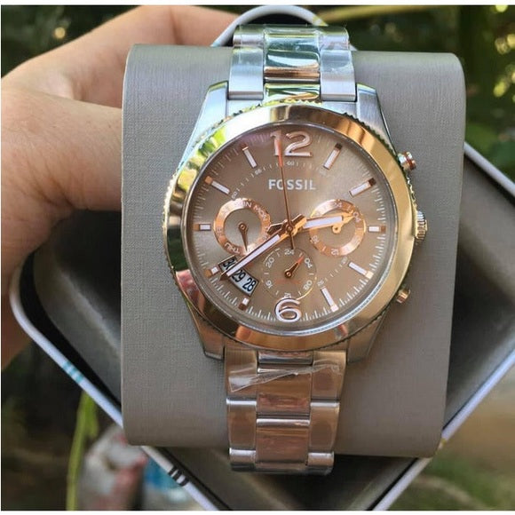  Shop Authentic Fossil Perfect Boyfriend Taupe Dial Silver Steel Strap Watch for Women - ES4146 - Luxxuri