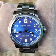  Shop Authentic Michael Kors Paxton Analog Blue Dial Grey Steel Strap Watch For Men - MK8499 - Luxxuri