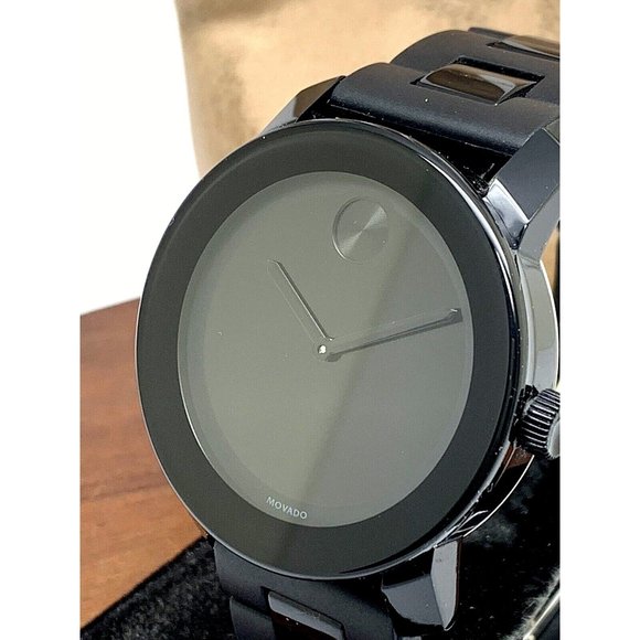  Shop Authentic Movado Bold Black Dial Black Steel Strap Watch For Men - 3600047 - Luxxuri