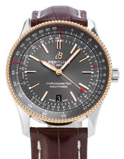  Shop Authentic Breitling Navitimer Automatic 41 Grey Dial Brown Leather Strap Watch for Men - U17326121M1P1 - Luxxuri