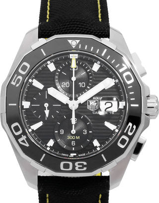 Shop Authentic Tag Heuer Aquaracer Automatic Chronograph Black Dial Black Nylon Strap Watch for Men - CAY211A.FC6361 - Luxxuri