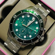  Shop Authentic Fossil FB-03 Chronograph Green Dial Silver Steel Strap Watch for Men - FS5726 - Luxxuri