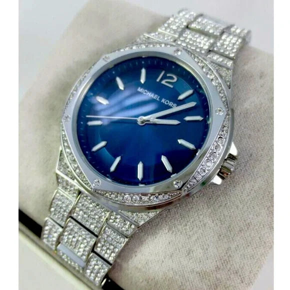  Shop Authentic Michael Kors Lennox Three Hand Blue Dial Silver Steel Strap Watch For Women - MK6990 - Luxxuri