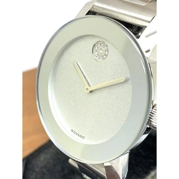  Shop Authentic Movado Bold Crystal Dot Silver Dial Silver Steel Strap Watch For Women - 3600334 - Luxxuri