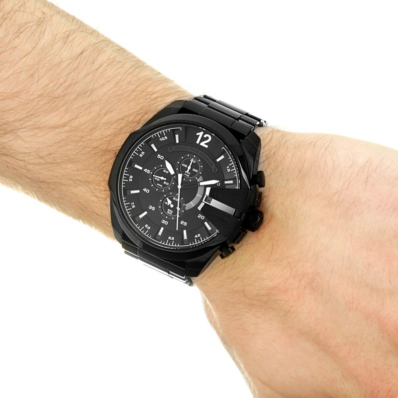  Shop Authentic Diesel Mega Chief Chronograph Black Steel Strap Watch For Men - DZ4283 - Luxxuri