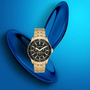  Shop Authentic Michael Kors Cunningham Multifunction Black Dial Gold Steel Strap Watch For Men - MK7154 - Luxxuri
