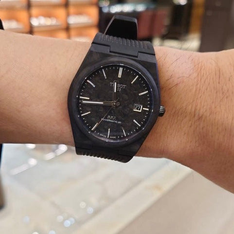  Shop Authentic Tissot PRX Powermatic 80 Carbon Black Dial Black Rubber Strap Watch for Men - T137.907.97.201.00 - Luxxuri