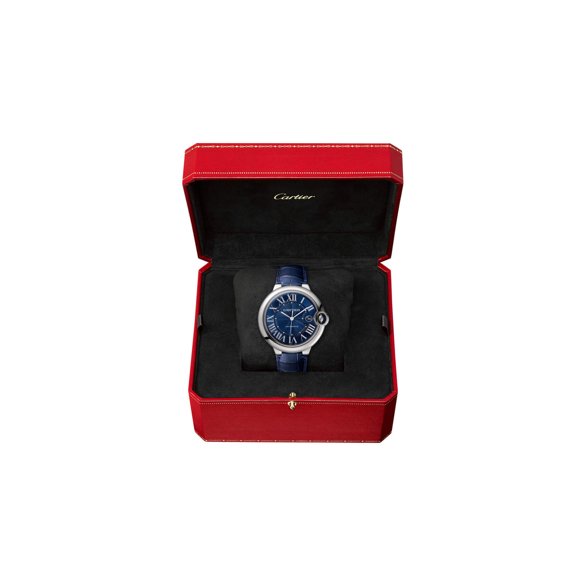  Shop Authentic Cartier Ballon Bleu De Cartier Blue Dial Blue Leather Strap Watch for Men - WSBB0027 - Luxxuri